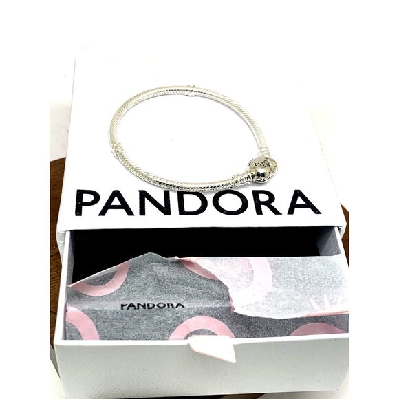 PANDORA Women's Bracelet Heart .925 Sterling Silver With Box 6'' Wrist Size - Picture 1 of 11